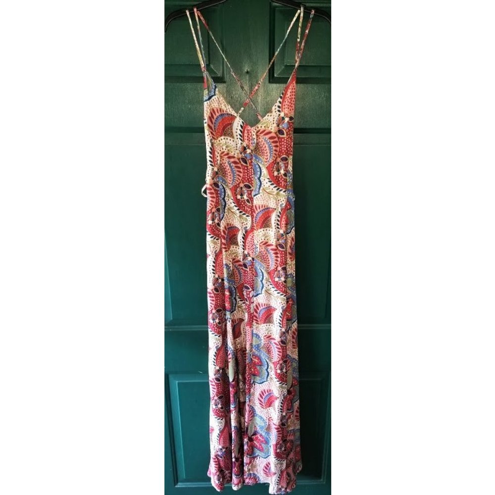 Strappy Paisley Maxi Dress
